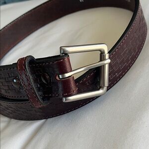 AMERICAN made Amish belt brown silver buckle, genuine leather 38